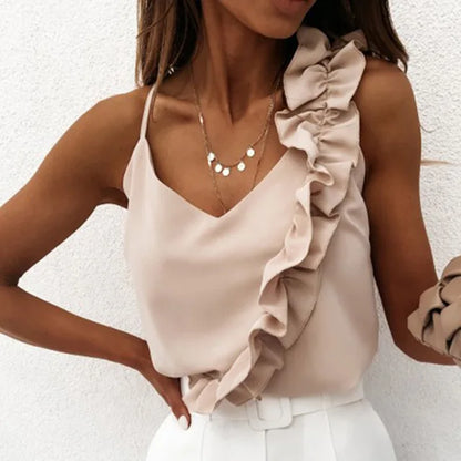 Satin Ruffle Cami Top