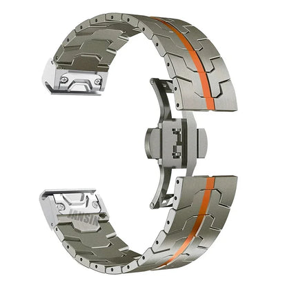 Garmin Stainless Steel Smartwatch Band - QuickFit Metal Bracelet