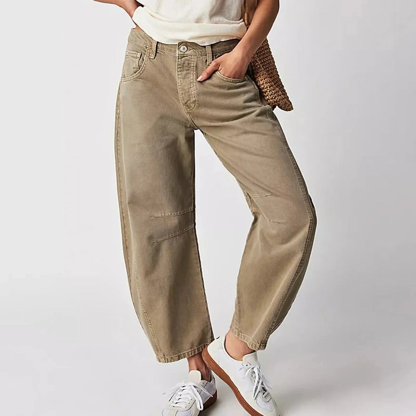 👖 Women's Y2K Baggy Mid-Waist Wide-Leg Jeans – 90s Streetwear Vibe