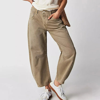 👖 Women's Y2K Baggy Mid-Waist Wide-Leg Jeans – 90s Streetwear Vibe
