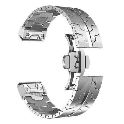 Garmin Stainless Steel Smartwatch Band - QuickFit Metal Bracelet
