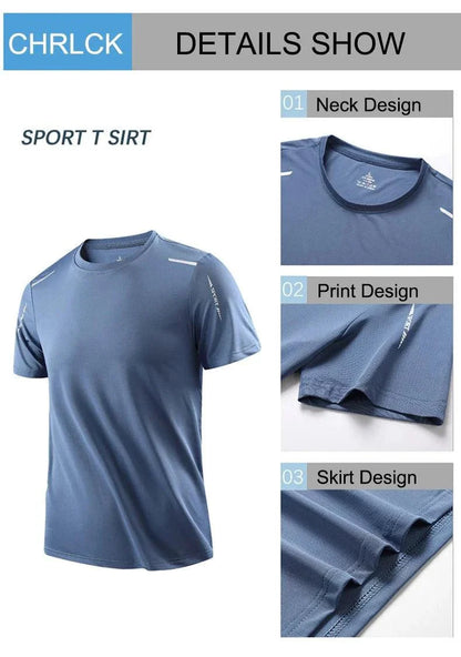 CHRLCK Men's Quick Dry Running T Shirt Size M Breathable Outdoor Sports Tee Hiking Fishing Summer Essentials