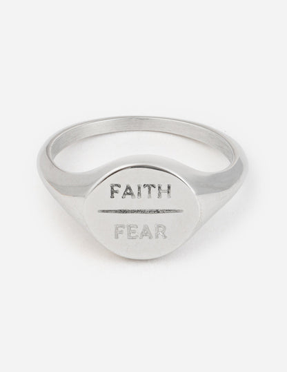 Elevated Faith Silver Faith Over Fear Ring