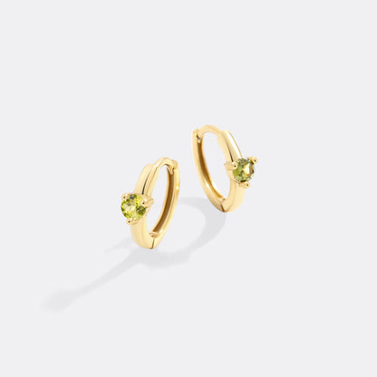 Mint & Lily Solitaire Birthstone Huggie Hoop Earrings