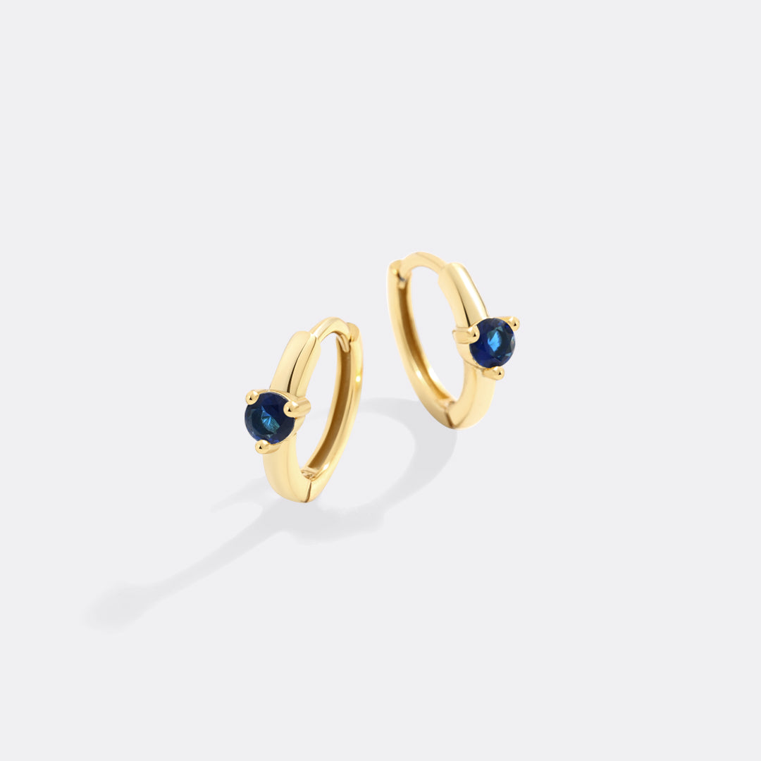 Mint & Lily Solitaire Birthstone Huggie Hoop Earrings