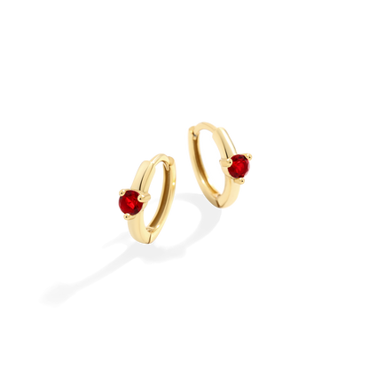 Mint & Lily Solitaire Birthstone Huggie Hoop Earrings