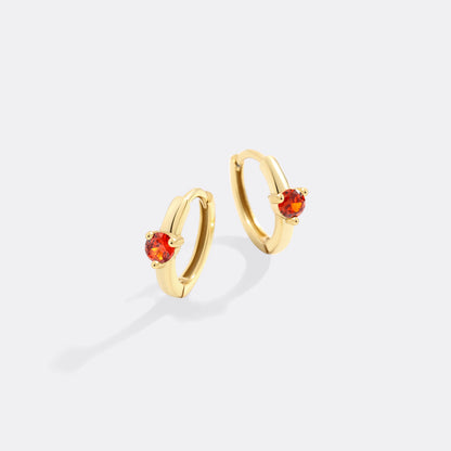 Mint & Lily Solitaire Birthstone Huggie Hoop Earrings