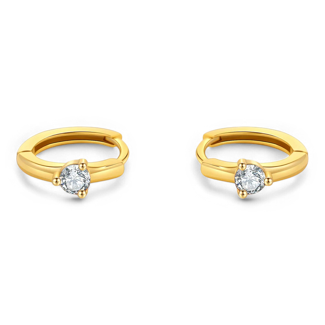 Mint & Lily Solitaire Birthstone Huggie Hoop Earrings
