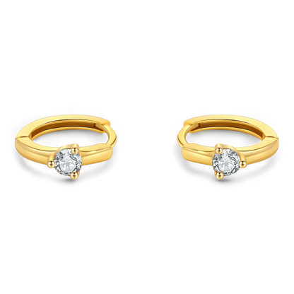 Mint & Lily Solitaire Birthstone Huggie Hoop Earrings