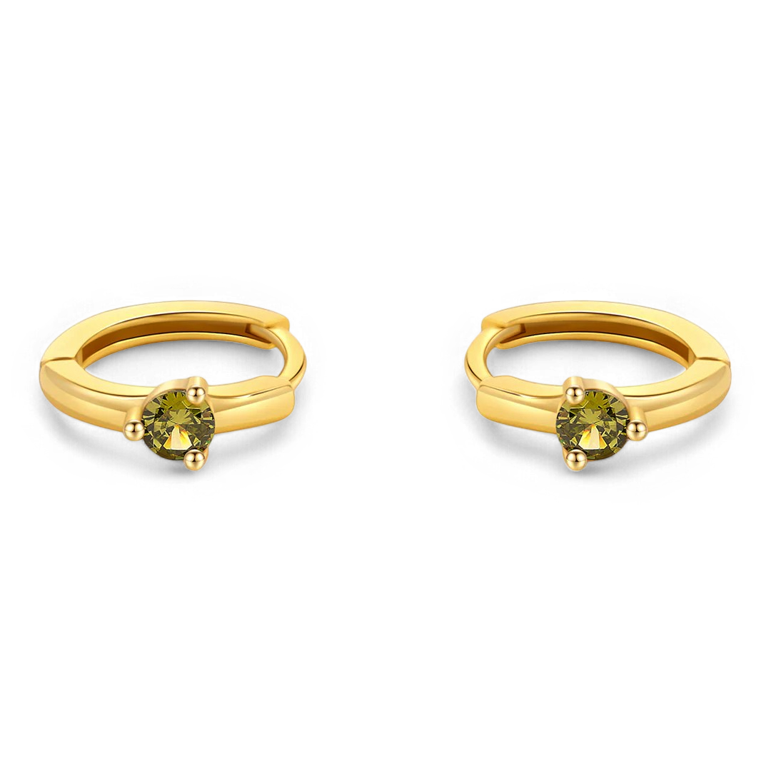 Mint & Lily Solitaire Birthstone Huggie Hoop Earrings