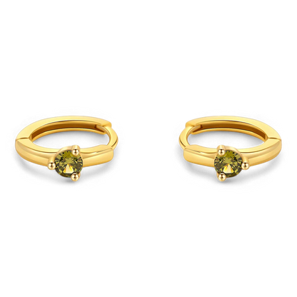 Mint & Lily Solitaire Birthstone Huggie Hoop Earrings