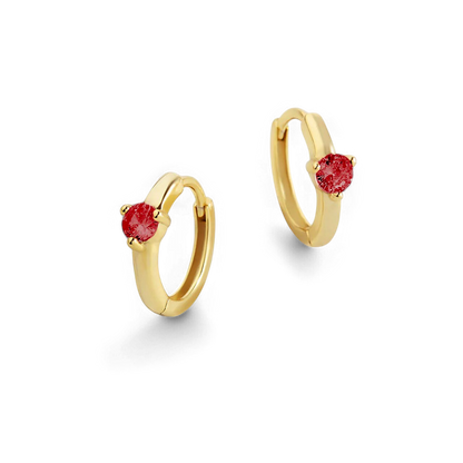 Mint & Lily Solitaire Birthstone Huggie Hoop Earrings