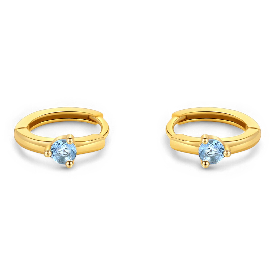 Mint & Lily Solitaire Birthstone Huggie Hoop Earrings