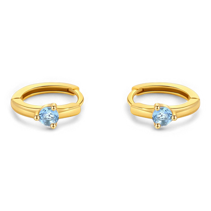 Mint & Lily Solitaire Birthstone Huggie Hoop Earrings