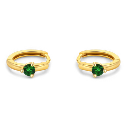 Mint & Lily Solitaire Birthstone Huggie Hoop Earrings