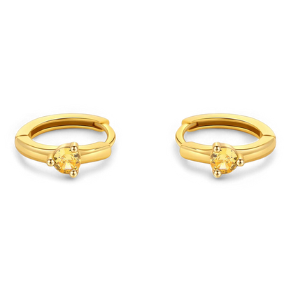 Mint & Lily Solitaire Birthstone Huggie Hoop Earrings