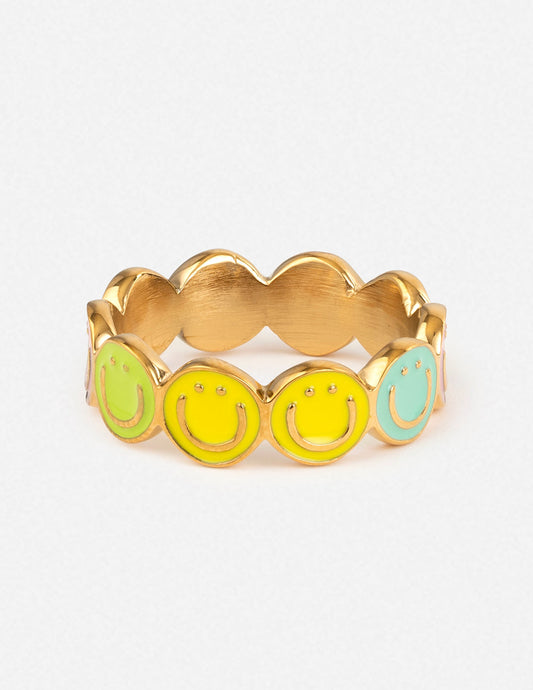 Elevated Faith Smiley Enamel Ring
