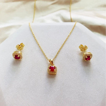 Ruby Halo Earrings