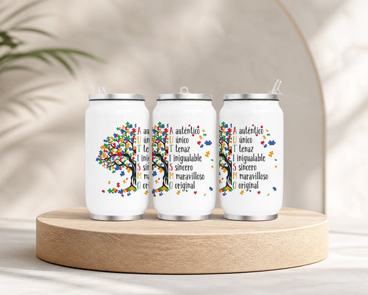 Autism Awareness 20oz Skinny Tumbler – Colorful Puzzle Piece Drinkware