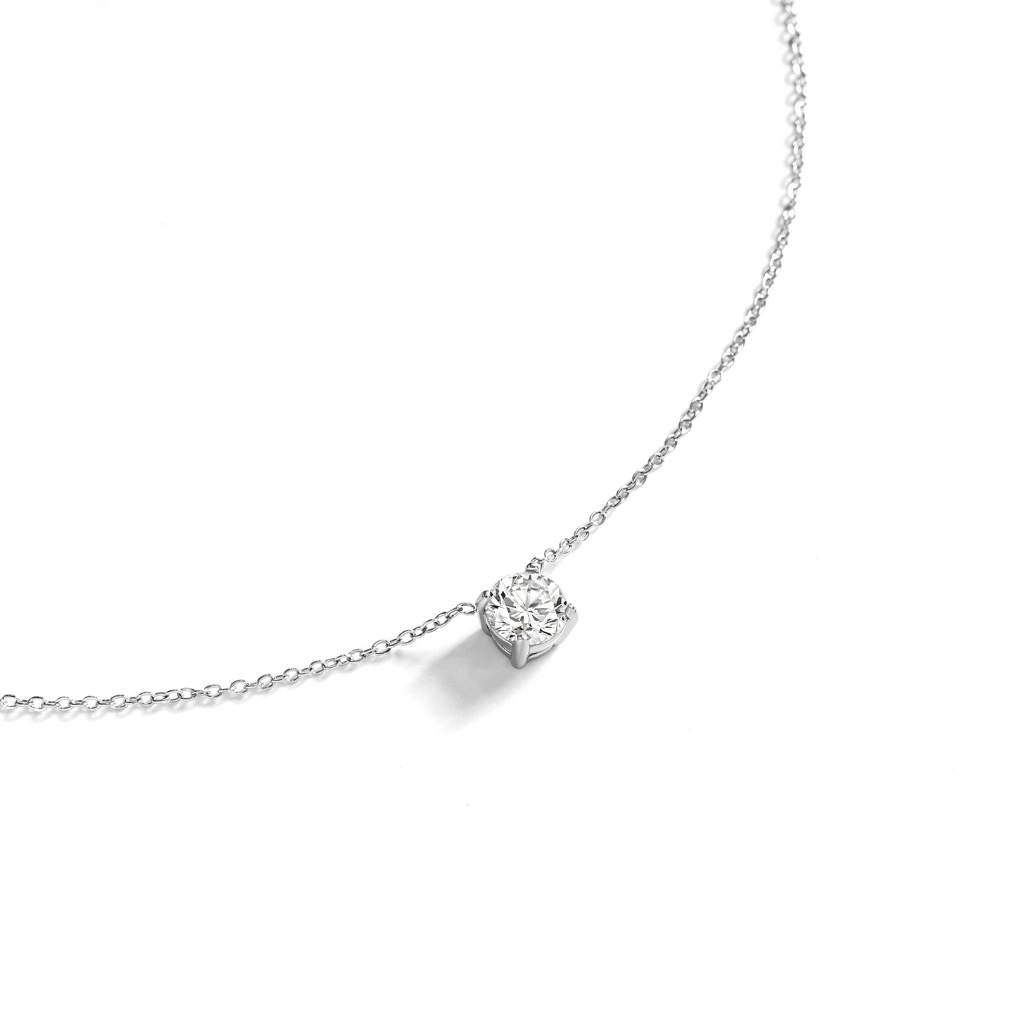 Mint & Lily Dainty Solitaire Pendant Necklace