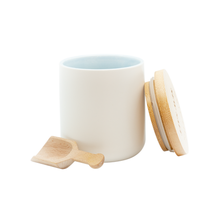 Spicewell - Product - New Salt Ceramic Pinch Pot With Bamboo Scoop