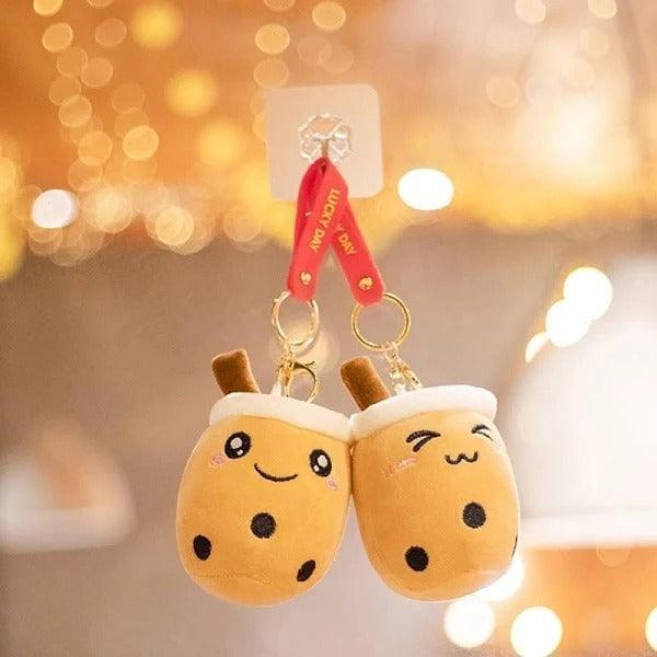 Boba Plush Keychain 3 pcs Set for Car Keys and Kawaii Gift Lovers
