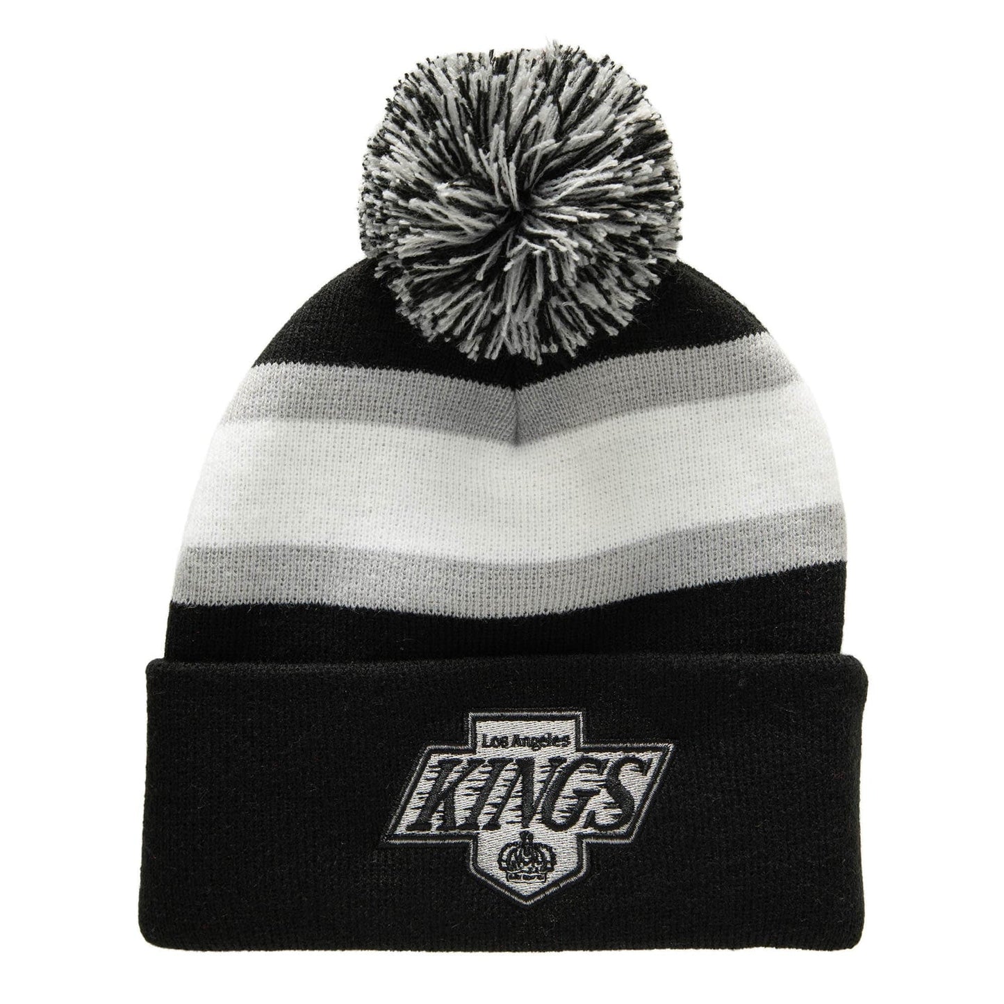 Mitchell & Ness Men's NHL Stripe Pom Knit Kings Knit Hat