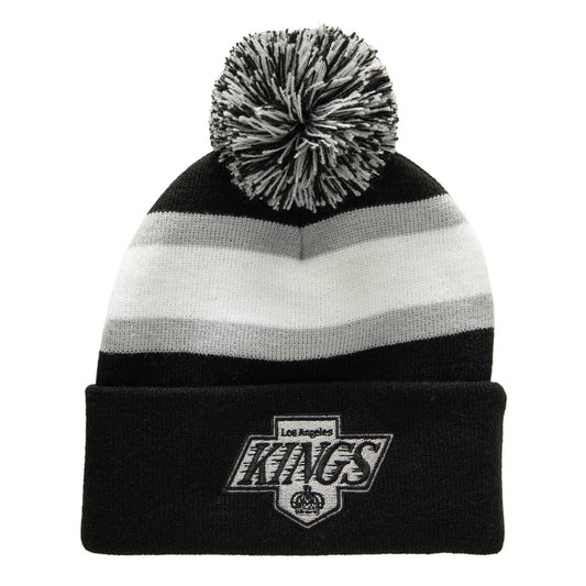 Mitchell & Ness Men's NHL Stripe Pom Knit Kings Knit Hat