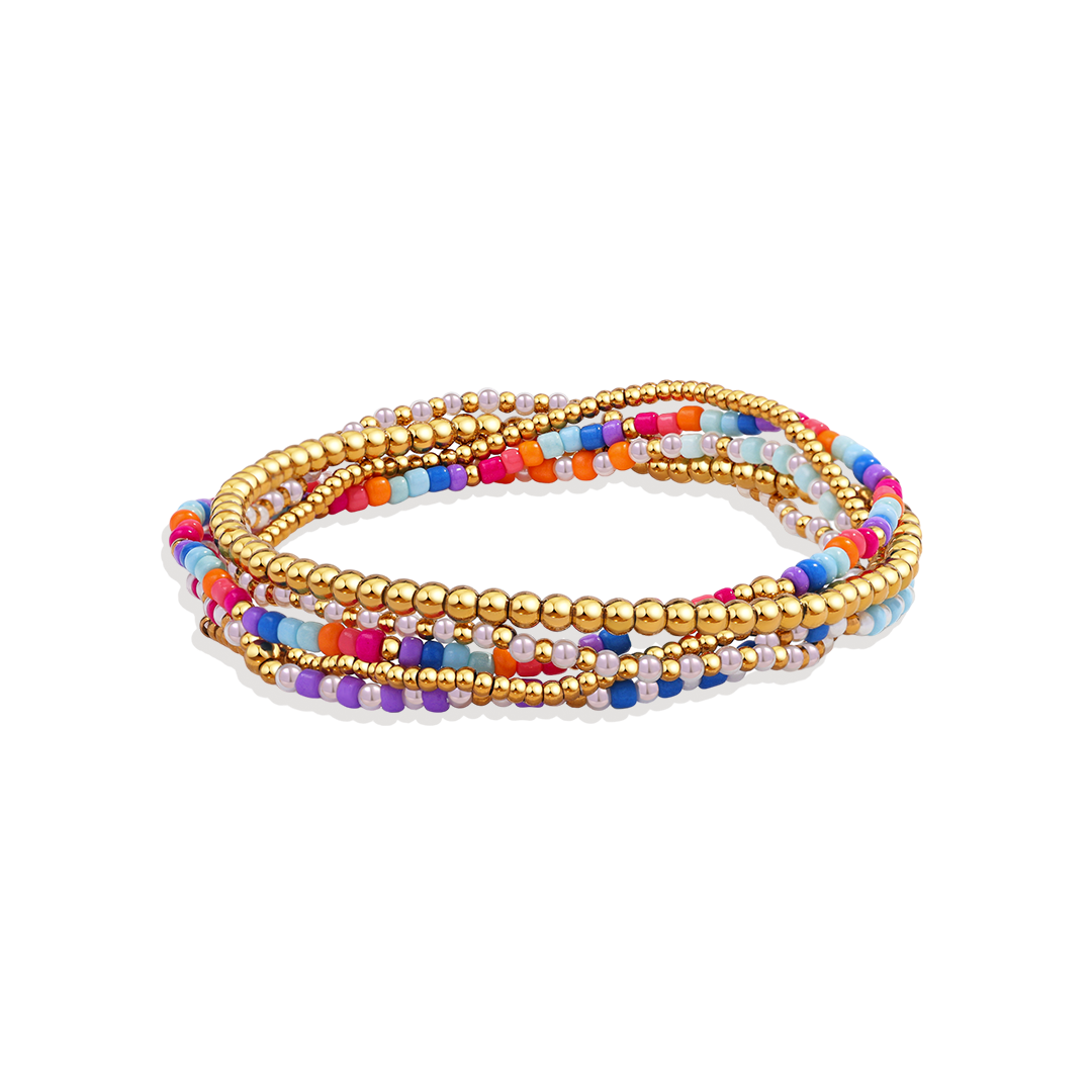 Mint & Lily Summer Beaded Bracelet Stacking Set