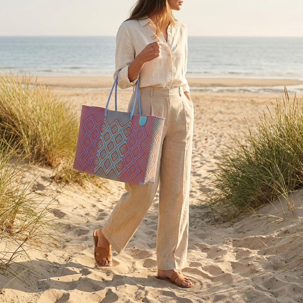 Sunset Woven Super Tote