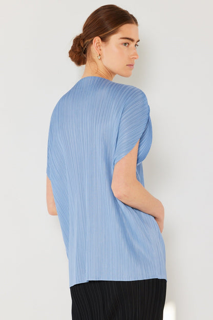 Marina West Pleated Oversize Dolman Sleeve Top (T02SR) - Periwinkle