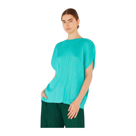 Marina West Pleated Oversize Dolman Sleeve Top (T02SR) - Turquoise Green