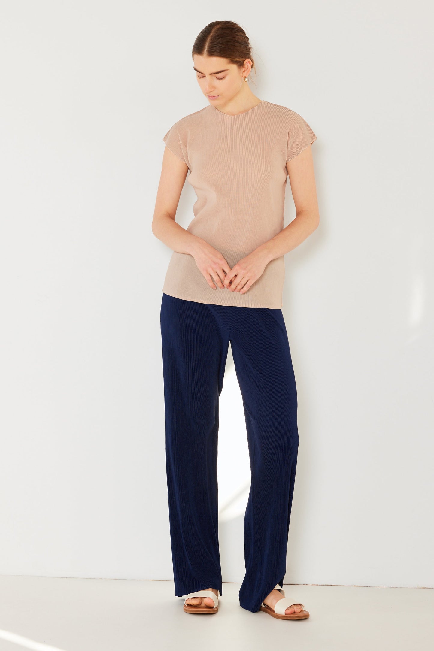 Marina West Pleated Cap Sleeve Top- Style#T03CS