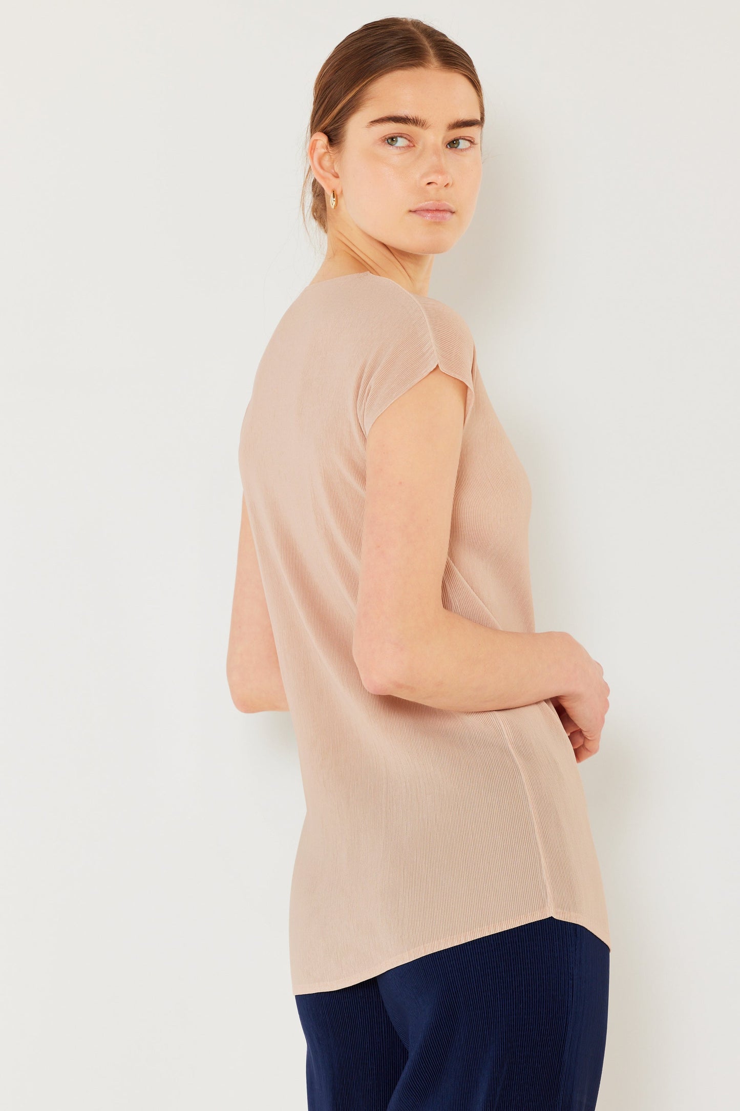 Marina West Pleated Cap Sleeve Top- Style#T03CS
