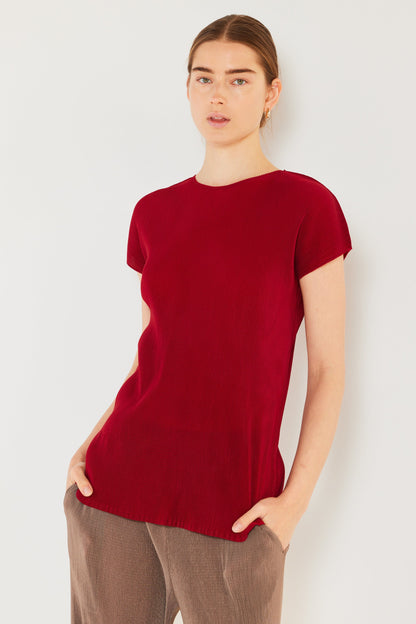 Marina West Pleated Cap Sleeve Top- Style#T03CS