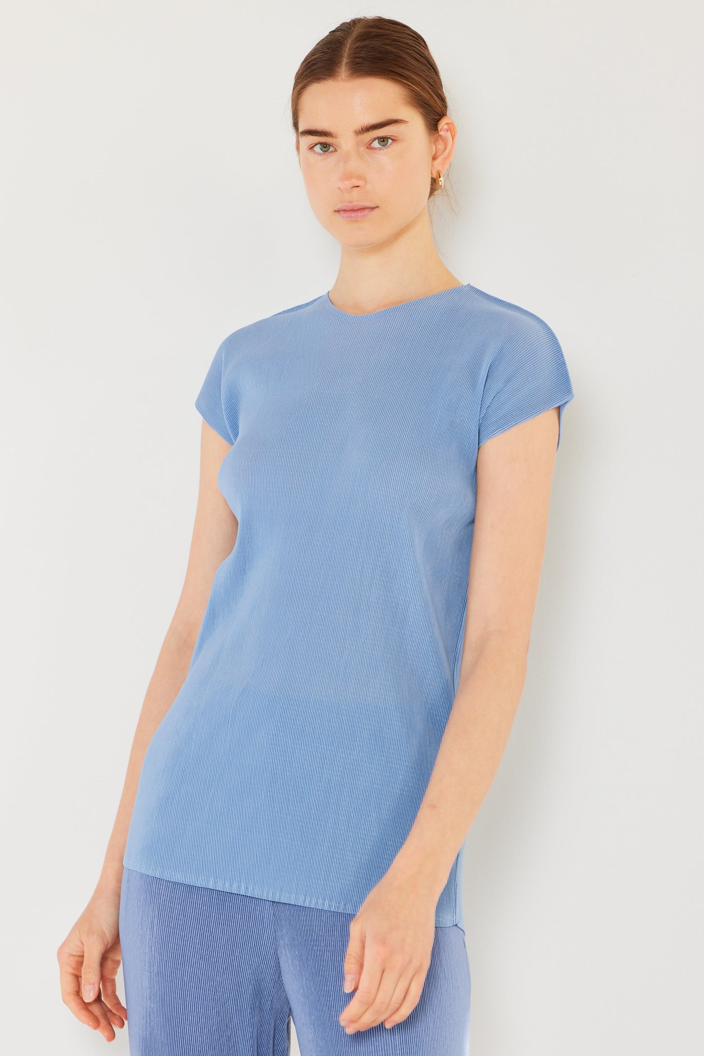 Marina West Pleated Cap Sleeve Top- Style#T03CS