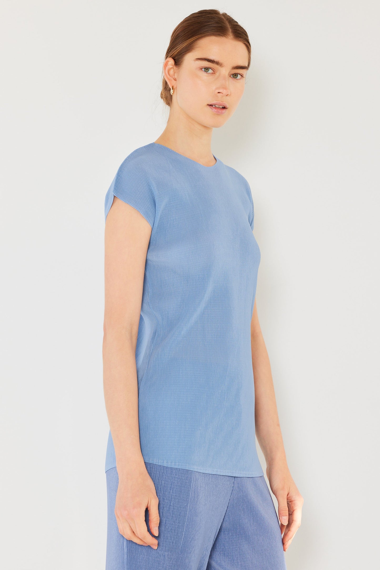 Marina West Pleated Cap Sleeve Top- Style#T03CS