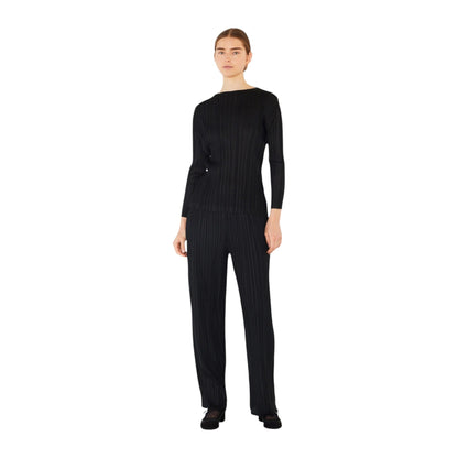 Marina West T04LS Pleated Long Sleeve Boatneck Top