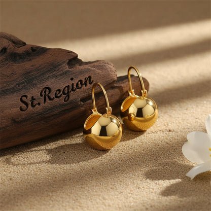 Goldtone Ball Huggie Earrings