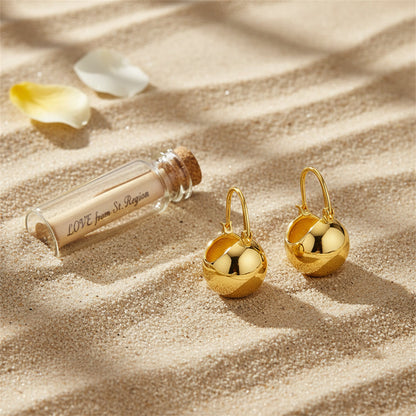 Goldtone Ball Huggie Earrings
