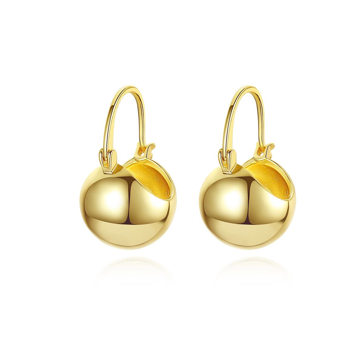 Goldtone Ball Huggie Earrings