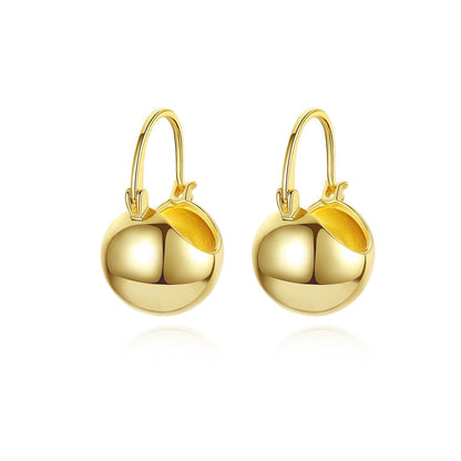 Goldtone Ball Huggie Earrings