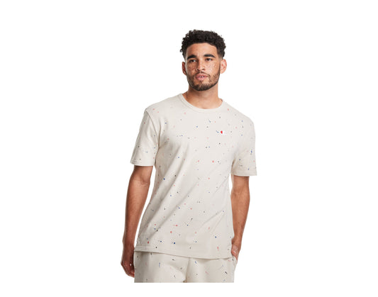 Champion C Life Heritage Paint Splatter Men's T-Shirt — Pebblestone