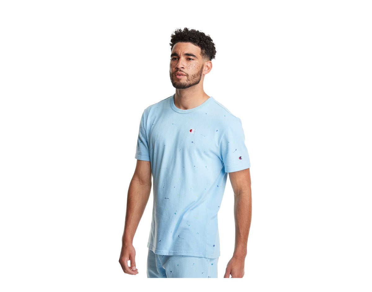 Champion C Life Heritage Paint Splatter Men's T-Shirt — Blue
