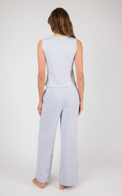 Ribbed Tank & Loop Terry Wide Leg Pant Set