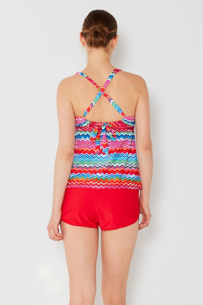 Marina West T7033 Tankini Set (Zigzag Red)