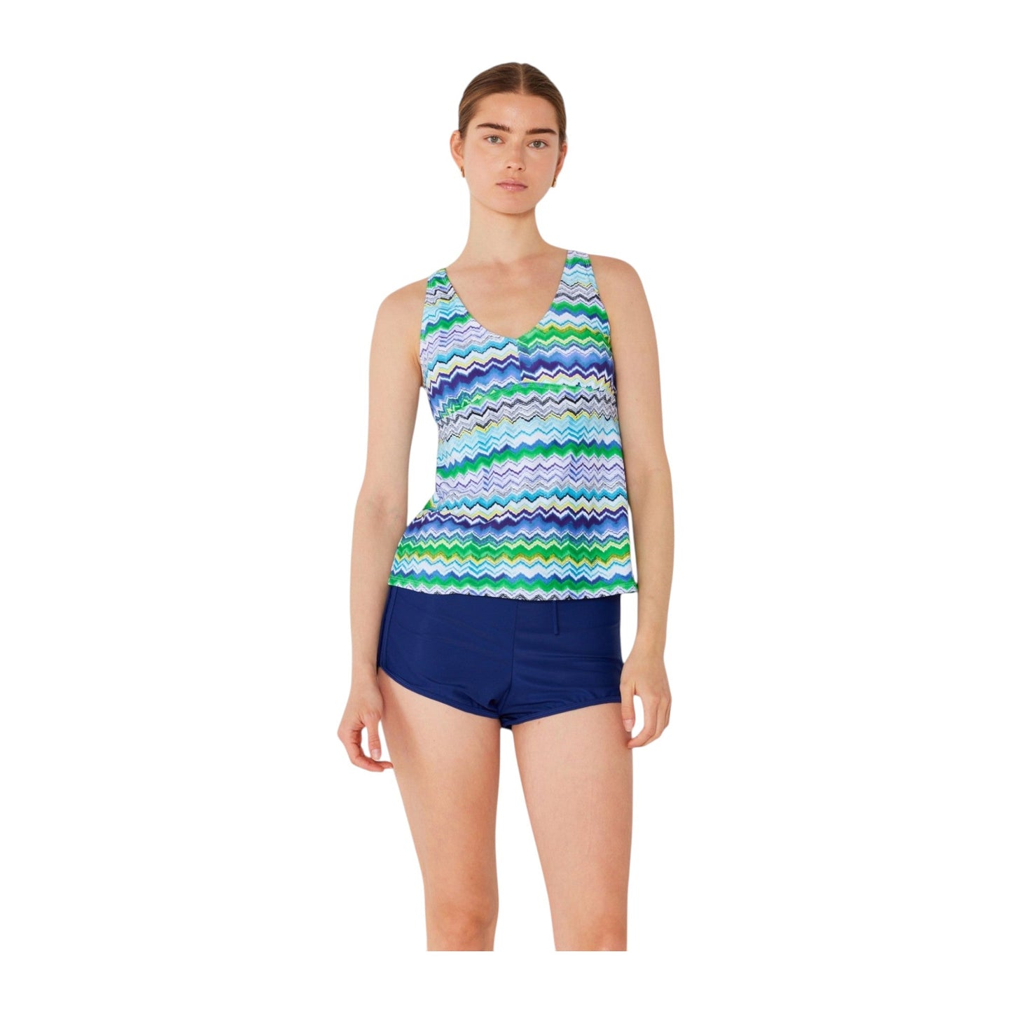 Marina West T7033 Tankini Set (Zigzag Blue)