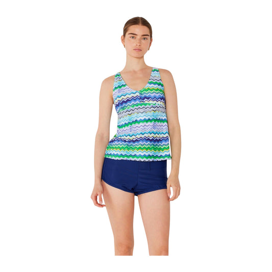 Marina West T7033 Tankini Set (Zigzag Blue)