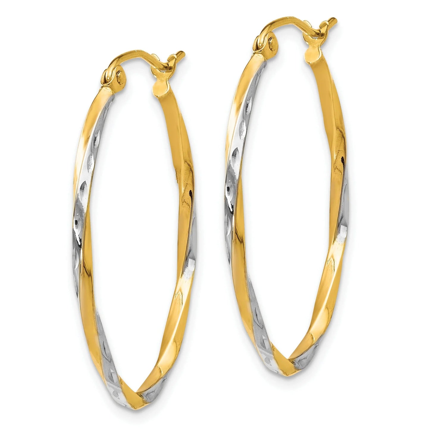 10K Gold Oval Hoop Earrings