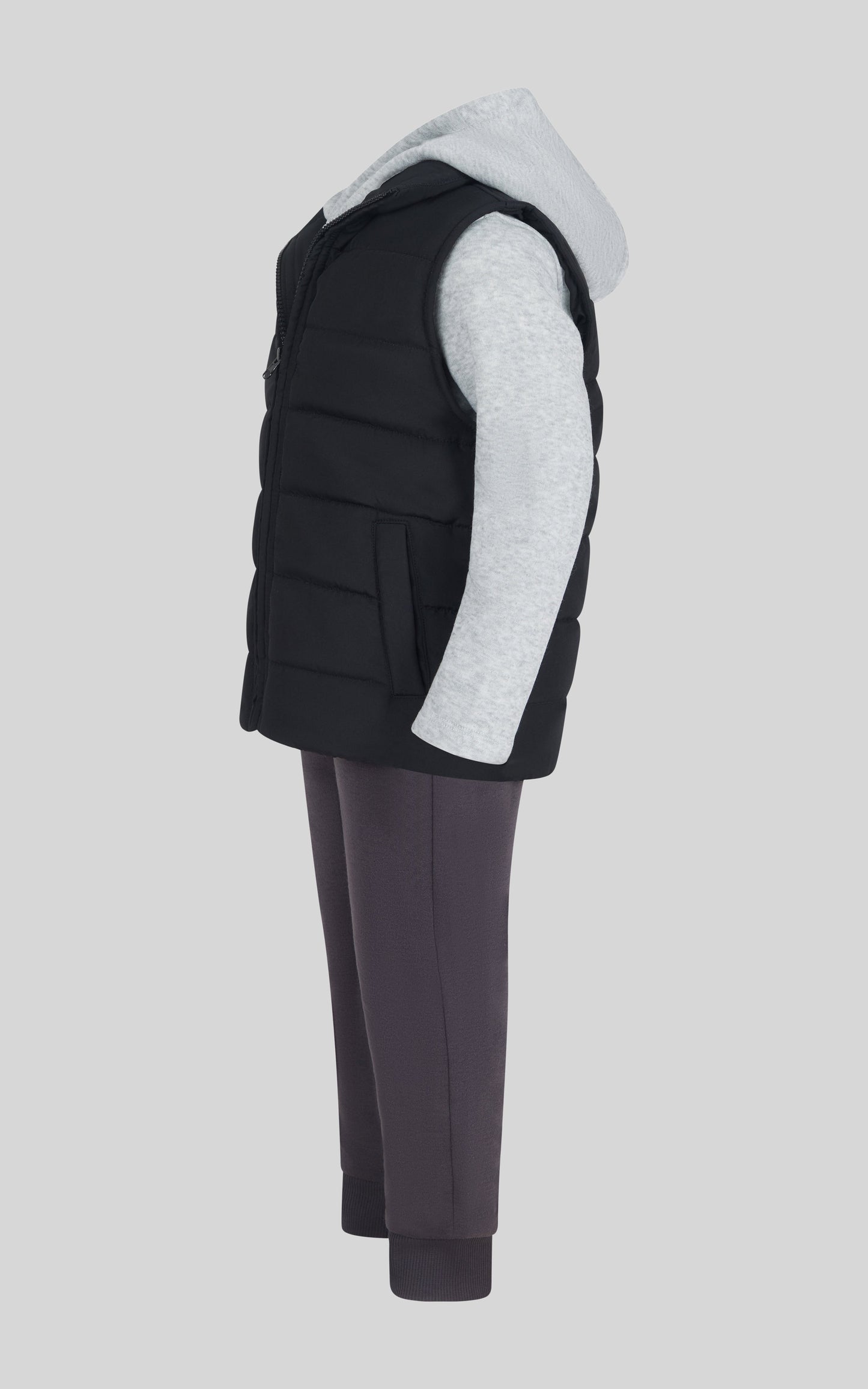 Toddler Boys 3 PC Puffer Vest & Hoodie & Jogger Set